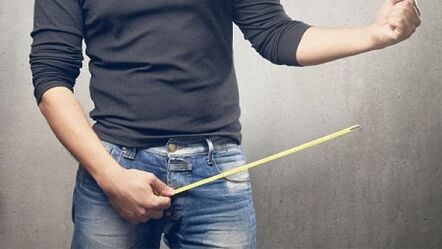 Measurement of the penis before its increase